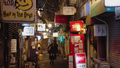 Slow-motion-establishing-shot-of-Kabukicho's-Golden-Gai-Alleyway