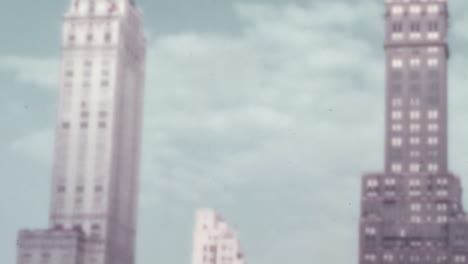 Panorama-Von-Gebäuden-Und-Wolkenkratzern-Im-New-York-Der-1930er-Jahre-In-Farbe
