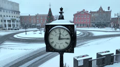 Reloj-De-Gettysburg-Durante-La-Tormenta-De-Nieve-En-La-Plaza
