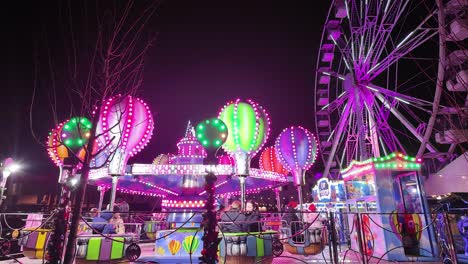 Night-time-fairground-in-winter-Waterford-City-Ireland