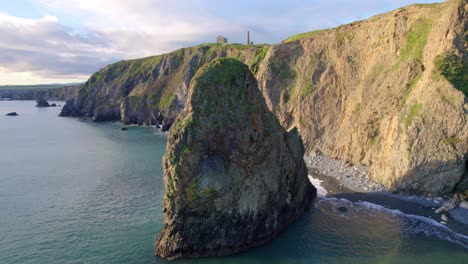 Drone-static-rock-Formation-at-The-Copper-Coast-Waterford-Ireland