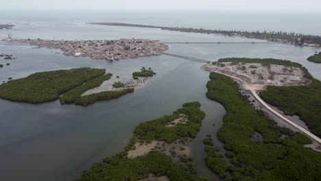 Île-de-Fadiouth,-Joal,-Senegal---Drone-shot