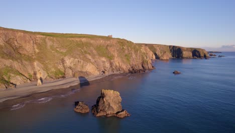 Golden-Hour-sea-stacks-cliffs-and-beach-Copper-Coast-Waterford-Ireland