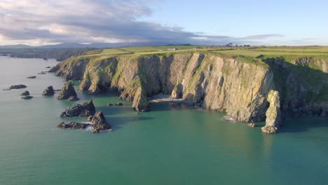 Drone-dramatic-landscape-of-The-Copper-Coast-Waterford-Ireland
