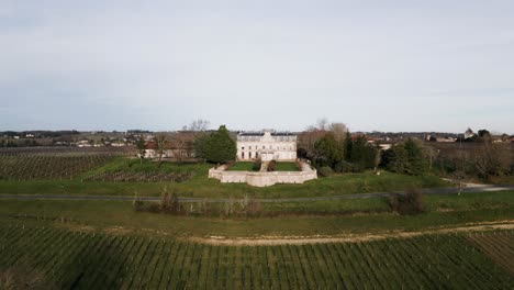 Classical-estate-amidst-vineyards-by-the-Gironde,-Bordeaux