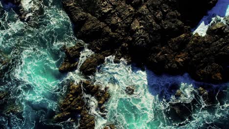 Drone-shot-of-Waves-Crashing-on-Scenic-Coastline-at-Big-Sur-State-park-off-Pacific-Coast-Highway-in-California-2