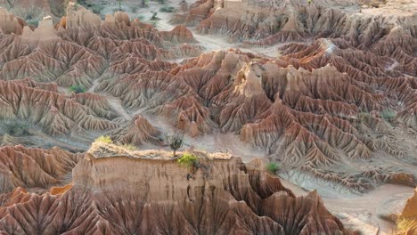 Spectacular-Erosion-Desert-Landscape-of-Tatacoa,-Columbia,-Aerial