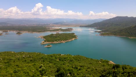 Turquoise-Water-Of-Lake-Slansko.-Montenegro.-Aerial-Video