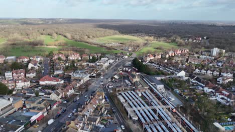 Ascending-drone,aerial--North-Chingford-Station-Road-East-London