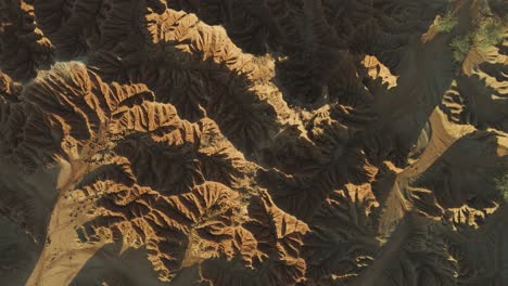 Unique-Land-Formations-Ridges-and-Dunes-in-Tatacoa-Desert,-Aerial