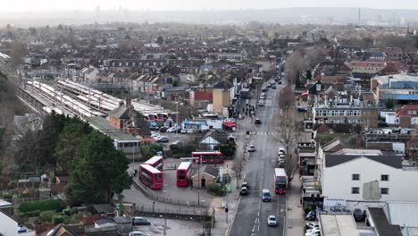 Panning-drone-aerial-North-Chingford-Station-Road-East-London