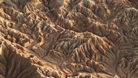 Tatacoa-Desert-Erosion-Landscape,-Beauty-in-Nature-Concept,-Aerial