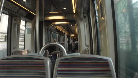 POV-shot-of-looking-around-in-train-with-no-people-in-the-seats-in-front