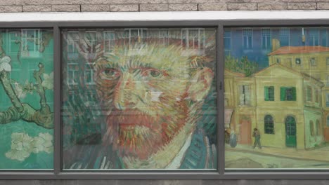 Windows-with-Van-Gogh-paintings-in-Amsterdam-city-area