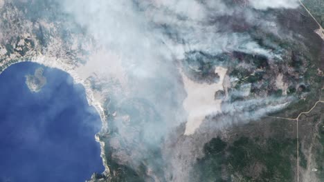 Aerial-view-of-wildfire-smoke-as-seen-from-space