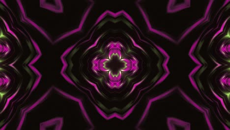 Neonnahtloser-Loop-Kaleidoskop-Blumenhintergrund