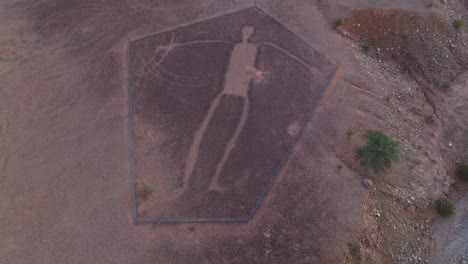 Blythe-Intaglio-Geoglyph-as-seen-above-from-Drone,-Ancient-Depiction-of-Being-on-Sonoran-Desert-Terrain