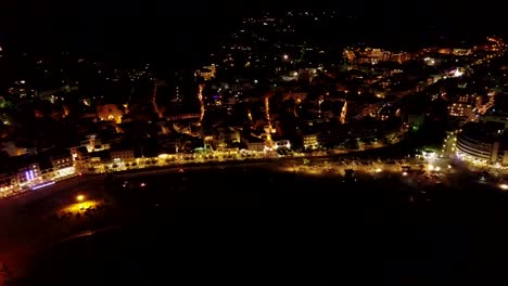 Flying-above-Italy's-nightlife-fireworks