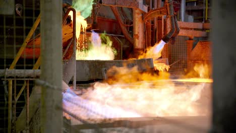 Slow-motion-of-metalworking-furnace