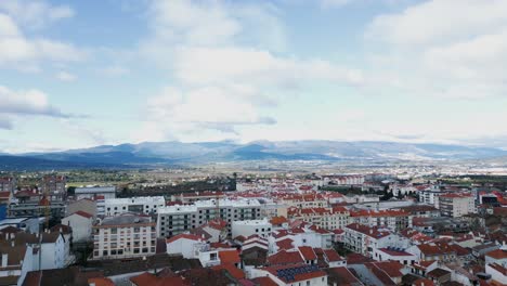 Aerial-Panoramic-Aerial-of-Fundão,-Castelo-Branco,-Portugal