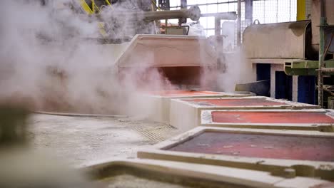Slabs-of-molten-metal-are-cooled