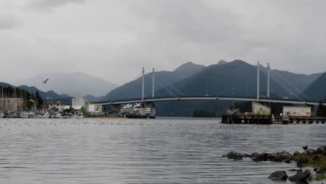John-O'Connell-Bridge-in-Sitka,-Sitka-Channel-and-ANB-Harbor,-Alaska,-United-States-of-America