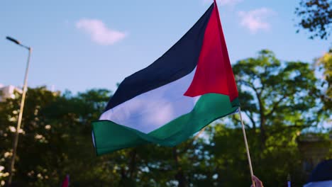Palestinian-flag-flys-at-National-march-political-demonstration-for-peace