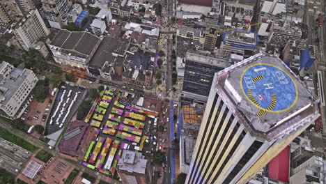 Bogota-Colombia-Aerial-v34-birds-eye-view-drone-flyover-Carrera-7-capturing-street-views-across-Alameda,-Bosque,-Izquierdo,-Santa-Fe-and-downtown-area---Shot-with-Mavic-3-Cine---November-2022