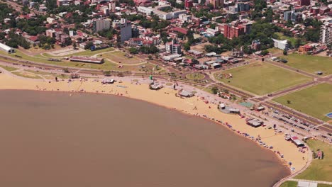A-beach-in-Encarnación,-Itapúa,-Paraguay