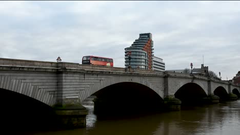 Transport-for-London-Bus-Crossing-Putney-Bridge,-London,-United-Kingdom