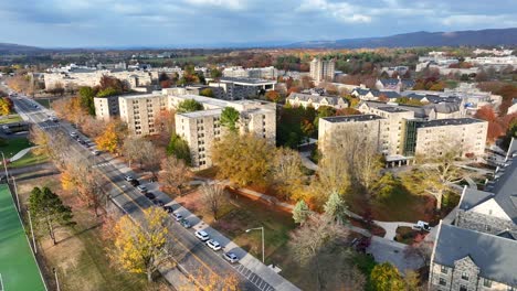 Virginia-Tech-college-dorms-in-autumn