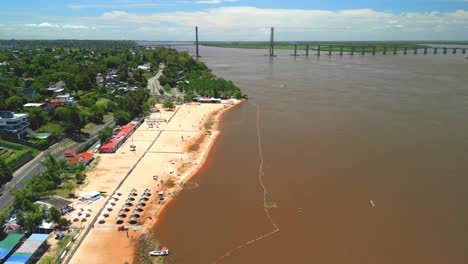 Rosario-Argentina-province-of-Santa-Fe-aerial-images-with-drone-of-the-city-Views-of-the-Parana-River-la-florida-beach