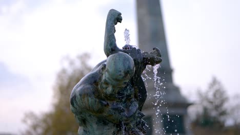 Close-up-of-a-fountain-statue-in-the-center-of-Ruse