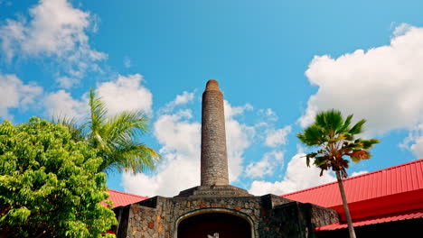 Timelapse-of-Rhumerie-de-Chamarel-chimey,-in-the-Mauritius-island