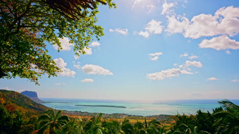 Timelapse-of-high-view-of-the-Mauritius-landscape-and-seascape