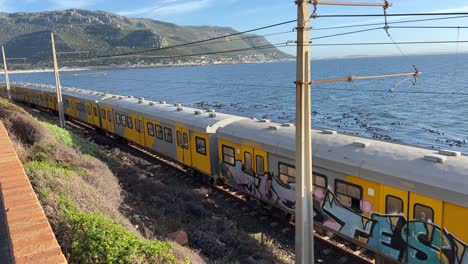 Train-travelling-along-coastal-track