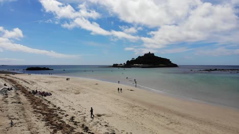 View-Of-St-Michael's-Mount-Viewed-From-Marazion-Beach-In-Cornwall