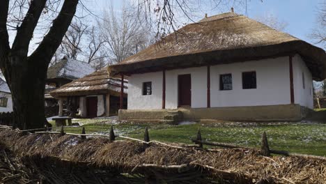 Front-View-Of-An-Old-House-With-Thatched-Roof