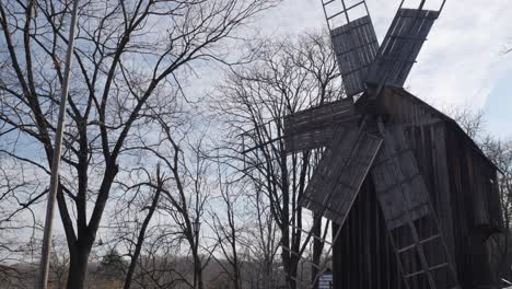 Broken-Old-Wooden-Windmill.-Vintage-Cereals-Grinder