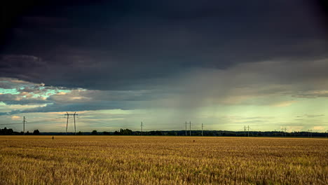 Time-lapse-of-storm-clouds-passing-over-a-field-of-wheat