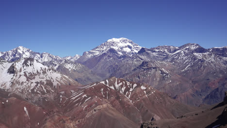 Zoom-in-view-of-aconcagua-south-face-from-the-distance,-penitentes-summit