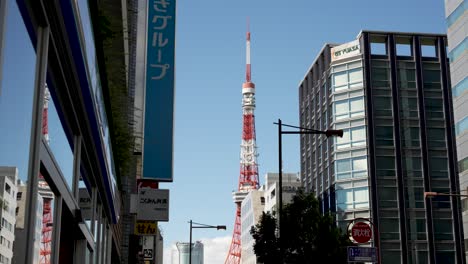 Tokyo-Tower-Viewed-From-Daimon-Street-On-Clear-October-Day