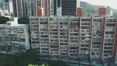 Dense-High-Rise-Residential-Apartments-in-Beitou,-Taipei,-Taiwan,-Aerial