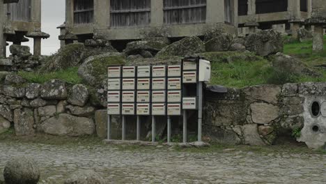Traditional-Stone-Mailboxes-in-Lindoso,-Portugal