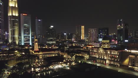 Skyline-Von-Singapur-Mit-Dem-Parlament-Und-Der-Nationalgalerie-Im-Bürgerviertel