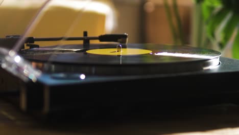 Modern-Record-Player-Playing-a-Vinyl-at-Home-in-the-Morning