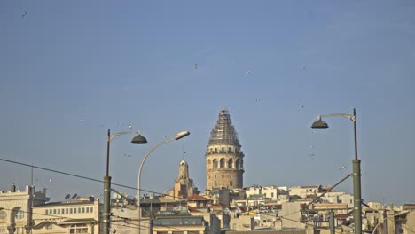 Puente-De-Galata-Y-Torre-De-Galata-En-Eminönü,-Estambul
