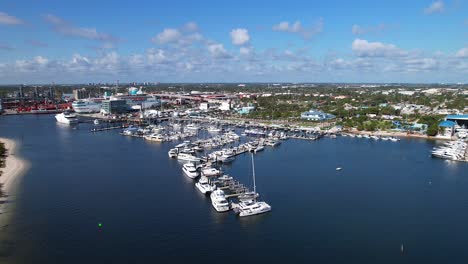 busy-Florida-marina-in-summer-aerial
