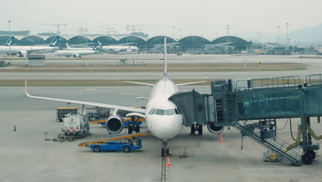 Aircraft-with-airport-ground-equipment