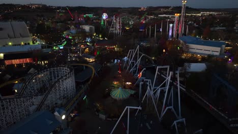 Christmas-light-display-and-show-at-amusement-park-in-USA
